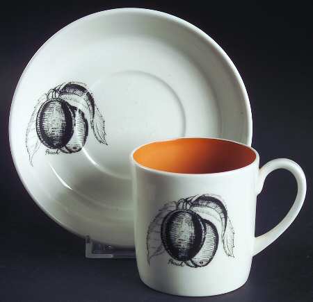 Black Fruit Flat Cup & Saucer Set
