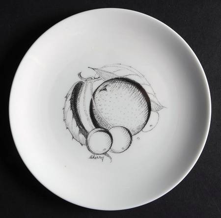 Black Fruit Bread & Butter Plate