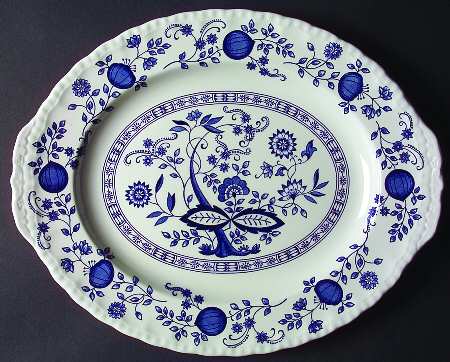 Blue Heritage 14" Oval Serving Platter