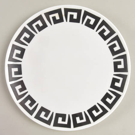 Black Keystone Luncheon Plate
