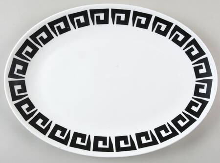 Black Keystone 15" Oval Serving Platter