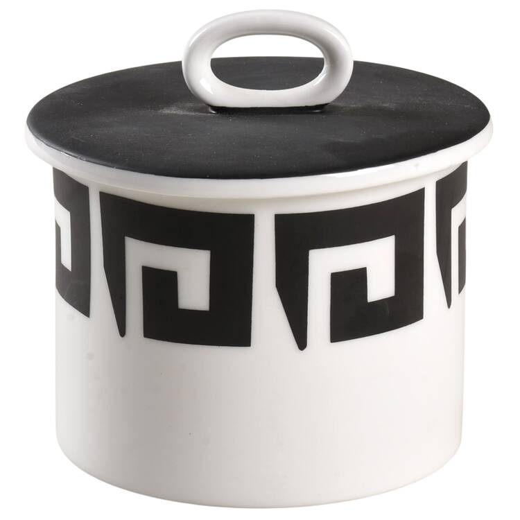 Black Keystone Sugar Bowl & Lid