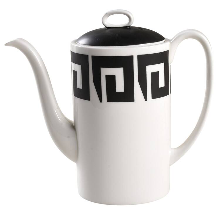 Black Keystone Coffee Pot & Lid