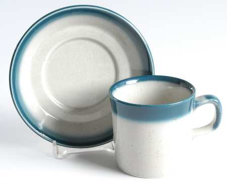 Blue Pacific Flat Demitasse Cup & Saucer Set