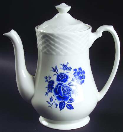 Blue Rose Coffee Pot & Lid