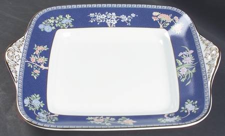 Blue Siam Square Handled Cake Plate