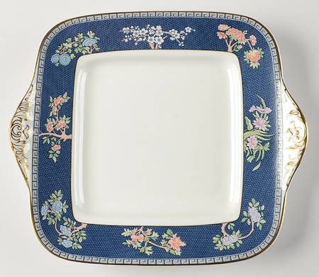 Blue Siam Square Handled Cake Plate