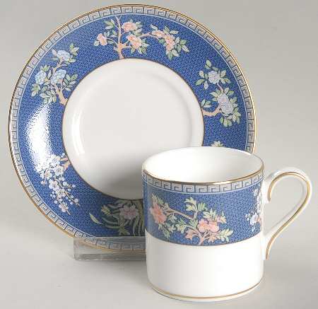 Blue Siam Bond Shape Demitasse Cup and Saucer Set