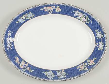 Blue Siam 15" Oval Serving Platter