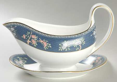 Blue Siam Gravy Boat with Attached Underplate