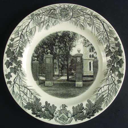Bowdoin College Gray Dinner Plate