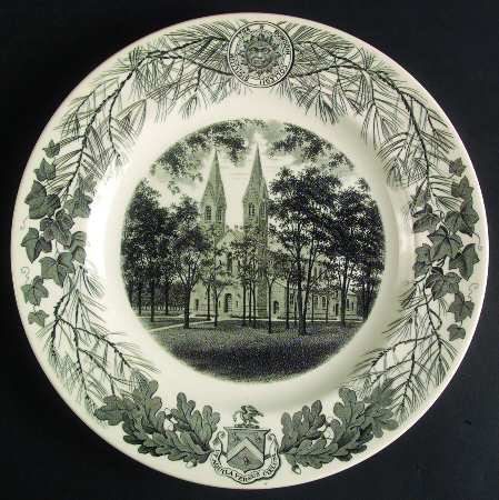 Bowdoin College Gray Dinner Plate