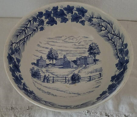 Bowdoin College Blue Punch Bowl