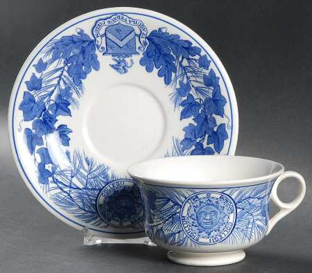 Bowdoin College Blue Footed Cup & Saucer Set