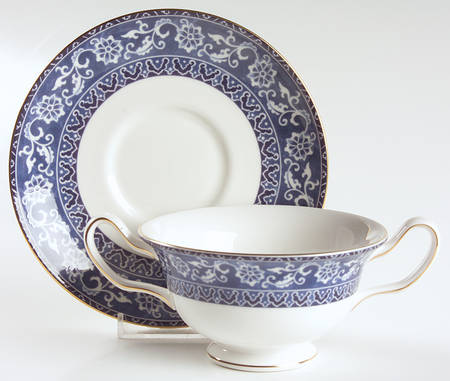 Bokhara (Newer, 1996) Footed Cream Soup Bowl & Saucer Set
