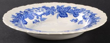 Bramble Blue (Shell Edge) Rim Soup Bowl