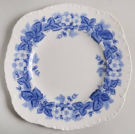 Bramble Blue (Shell Edge) Square Luncheon Plate