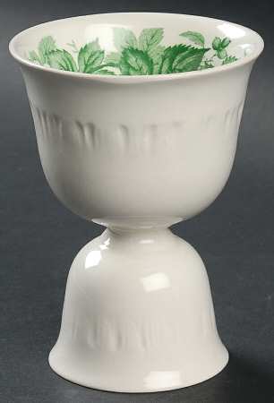 Bramble Green (Shell Edge) Double Egg Cup