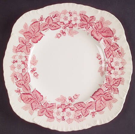 Bramble Pink (Shell Edge) Square Luncheon Plate