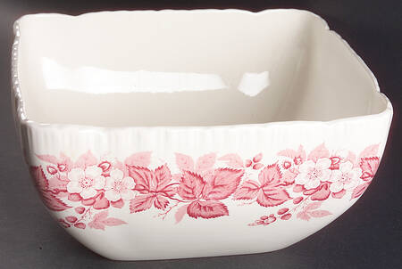 Bramble Pink (Shell Edge) 9" Square Salad Serving Bowl