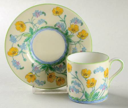 Brookside Flowers Flat Demitasse Cup & Saucer Set