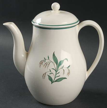 Broomgrass Green (No Trim, Green Verge) Mini Coffee Pot & Lid