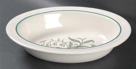 Broomgrass Green (No Trim, Green Verge) 10" Oval Vegetable Bowl by Wedgwood