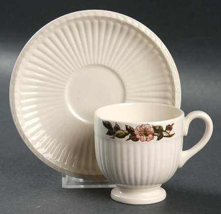 Briar Rose Footed Demitasse Cup & Saucer Set