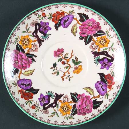 Bullfinch Brown Multicolor (Green Trim) Saucer