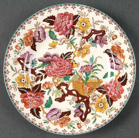 Bullfinch Brown Multicolor (Green Trim) Bread & Butter Plate