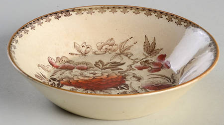 Bullfinch Brown Multicolor (Brown Trim) Fruit/Dessert (Sauce) Bowl