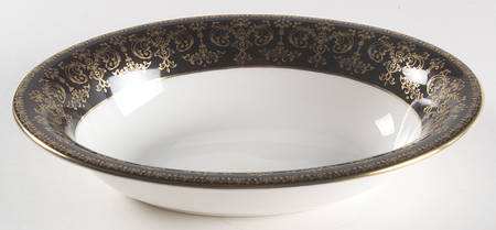 Caernarvon Black 10" Oval Vegetable Bowl