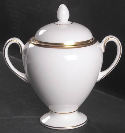 California (Bone) Globe Shape Sugar Bowl & Lid