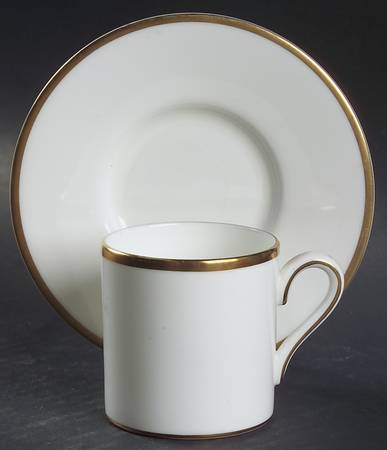California (Bone) Bond Shape Demitasse Cup and Saucer Set