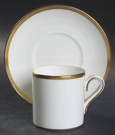 California (Bone) Bond Shape Demitasse Cup and Saucer Set