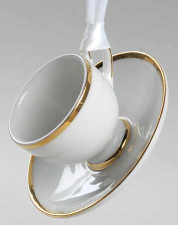 California (Bone) Teacup & Saucer Ornament by Wedgwood