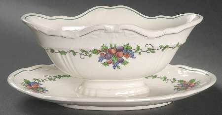 California (Earthenware) Gravy Boat with Attached Underplate