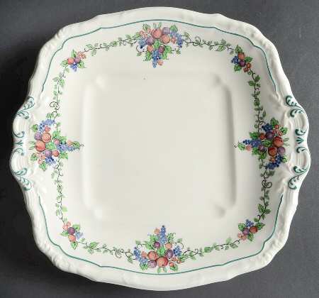 California (Earthenware) Square Handled Cake Plate