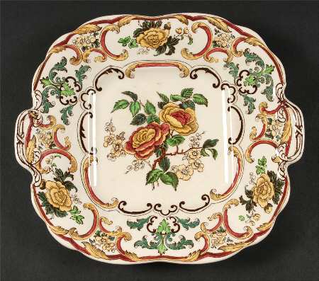 Camelia Handled Cake Plate