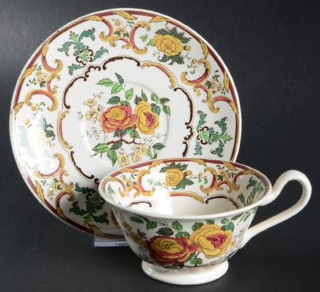 Camelia Footed Cup & Saucer Set