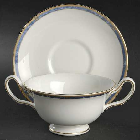 Cantata Footed Cream Soup Bowl & Saucer Set