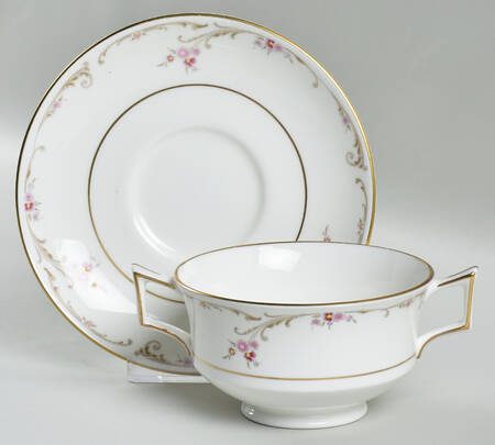 Carisbrooke Footed Cream Soup Bowl & Saucer Set