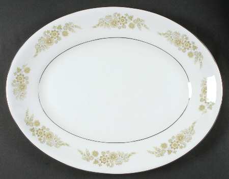 Caroline (Platinum) 14" Oval Serving Platter