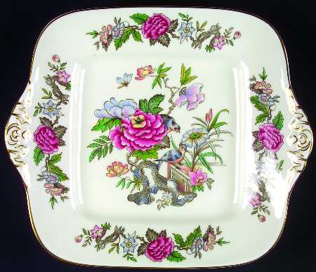 Cathay Square Handled Cake Plate