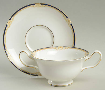 Cavendish Footed Cream Soup Bowl & Saucer Set