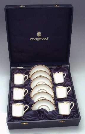 Cavendish Set of 6 Bond Shape Demitasse Cup/Saucer W/Box