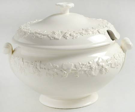 Cream Color on Cream Color (Plain Edge) Tureen &  Lid