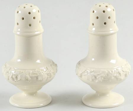 Cream Color on Cream Color (Plain Edge) Salt & Pepper Set