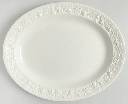 Cream Color on Cream Color (Plain Edge) 14" Oval Serving Platter