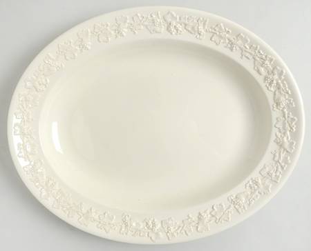Cream Color on Cream Color (Plain Edge) 12" Oval Serving Platter